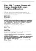 Nurs 663 Pregnant Woman with Bipolar Disorder &lpar;NEI&rpar; exam questions and answers