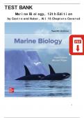 Marine Biology&comma; 12th Edition by &lpar;Castro &sol; Huber&rpar; Test Bank  ISBN&colon; 9781266150814&comma; All 18 Chapters Covered&comma; Verified Latest Edition
