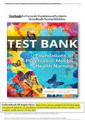 TEST BANK FOR VARCAROLIS' FOUNDATIONS OF PSYCHIATRIC-MENTAL HEALTH NURSING 9TH EDITION BY MARGARET JORDAN HALTER ISBN-10&semi; &sol; ISBN-13&semi; 978-0323697071 COMPLETE CHAPTERS &sol;GRADED A&plus;