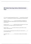 MS State Nursing Home Administrator Test Questions and Answers