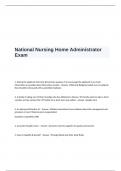 National Nursing Home Administrator Exam Questions and Answers