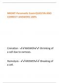 NREMT Paramedic ExamQUESTIN AND CORRECT ANSWERS 100&percnt;