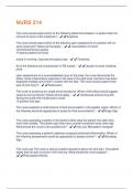 NURS 214 EXAM QUESTIONS WITH PASSED ANSWERS&excl;&excl;