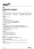 AQA AS COMPUTER SCIENCE Paper 1 JUNE 2024 QUESTION PAPER