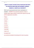 NURS 611 EXAM 4 PATHO ACTUAL EXAM 2024-2025 WITH  100 UPDATED QUESTIONS AND ANSWERS &lpar;ALREADY  GRADED A&plus;&rpar; MARYVILLE UNIVERSITY 