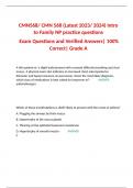 CMN568&sol; CMN 568 &lpar;Latest 2023&sol; 2024&rpar; Intro to Family NP practice questions  Exam Questions and Verified Answers&vert; 100&percnt; Correct&vert; Grade A