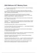 2024 Wellcare ACT Mastery Exam questions and answers
