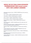 NR565&sol; NR 565 FINAL EXAM ADVANCED  PHARMACOLOGY 2024 newest version  WITH 100&percnt; CORRECT ANSWERS