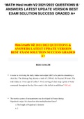 MATH Hesi math V2 2021&sol;2022 QUESTIONS & ANSWERS LATEST UPDATE VERSION BEST EXAM SOLUTION SUCCESS GRADED A&plus;