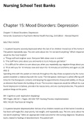 NUR 1300 Chapter 15: Mood Disorders: Depression | Nursing School Test Banks Question and Answer
