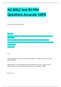 AG BOLC test &num;2 PIM  Questions Accurate 100&percnt;