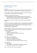 Samenvatting colleges 1-6 Management Accounting