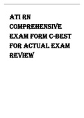 ATI RN  COMPREHENSIVE  EXAM FORM C-BEST  FOR ACTUAL EXAM  REVIEW