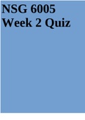 NSG 6005 Week 2 Quiz