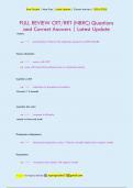 FULL REVIEW CRT&sol;RRT &lpar;NBRC&rpar; Questions  and Correct Answers &vert; Latest Update