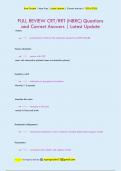 FULL REVIEW CRT&sol;RRT &lpar;NBRC&rpar; Questions  and Correct Answers &vert; Latest Update