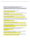 Governmental Accounting &lpar;1-17 Questions With 100&percnt; Correct Answers&rpar;