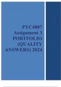 Exam &lpar;elaborations&rpar; Course Psychology &lpar;PYC4807&rpar; &lpar;PYC4807&rpar;  Psychological Assessment in South Africa