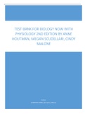 Test Bank for Biology Now with Physiology 2nd edition by Anne Houtman, Megan Scudellari, Cindy Malone
