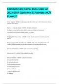 Common Core-Signal BOLC Class 02-2023-2024 Questions & Answers 100&percnt; Correct&excl;&excl;