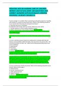 PEDIATRIC HESI RN NURSING CARE OF CHILDREN