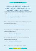 DPR- LAWS AND REGULATIONS  STUDY GUIDE Latest Questions and  Answers Rated 100&percnt; Correct