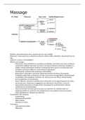 Samenvatting praktijktoets massage leerjaar 2&comma; kwartiel 3