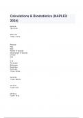 Calculations & Biostatistics &lpar;NAPLEX 2024&rpar; Exam Questions and Answers  100&percnt; Verified&period;