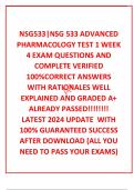  NSG533&vert;NSG 533 ADVANCED PHARMACOLOGY TEST 1 WEEK 4 EXAM QUESTIONS AND COMPLETE VERIFIED 100&percnt;CORRECT ANSWERS WITH RATIONALES WELL EXPLAINED AND GRADED A&plus; ALREADY PASSED&excl;&excl;&excl;&excl;&excl;&excl;&excl;&excl; LATEST 2024 UPDATE  WITH 100&percnt; GUARANTEED SUCCESS AFTER DOWNLOAD &lpar;ALL YOU NEED 