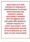 &lpar;WGU D564&rpar; HLTH 3500 THEORIES OF PERSONALITY COMPREHENSIVE OA REVIEW EXAM QUESTIONS AND COMPLETE VERIFIED 100&percnt;CORRECT ANSWERS WITH RATIONALES WELL EXPLAINED AND GRADED A&plus; ALREADY PASSED&excl;&excl;&excl;&excl;&excl;&excl;&excl;&excl; LATEST 2024 UPDATE  WITH 100&percnt; GUARANTEED SUCCESS AFTER DOWNLO