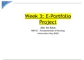 NR 512 Week 3 Assignment; e-Portfolio Project 2020-BUTAO