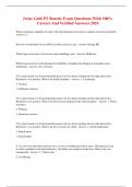 Irene Gold PT Boards Exam Questions With 100&percnt;  Correct And Verified Answers 2024 