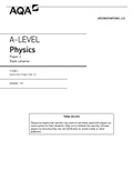 A-LEVEL Physics. Paper 1 Mark scheme. 7408,1 Specimen Paper (set 2) SPECIMEN MATERIAL v1.0. Version 1.0