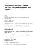 &lpar;EXW&rpar; Navy Expeditionary Warfare Specialist &lpar;EXW&rpar; Exam Questions And Answers