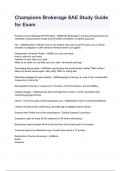 Champions Brokerage SAE Study Guide for Exam QUESTIONS AND ANSWERS RATED A&plus; 2024&sol;2025