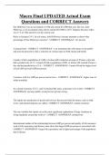Macro  Bundled Exam Questions and CORRECT Answers