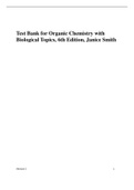Test Bank for Organic Chemistry with Biological Topics, 6th Edition