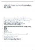 CCS Quiz 1 exam with complete solutions 2024&lowbar;2025