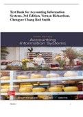 Test Bank for Accounting Information Systems, 3rd Edition