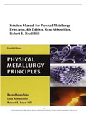 Solution Manual for Physical Metallurgy Principles, 4th Edition