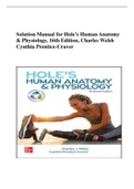 Solution Manual for Hole’s Human Anatomy & Physiology, 16th Edition