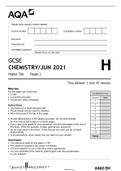AQA GCSE CHEMISTRY Higher Tier Paper 1 QP 2021/AQA GCSE CHEMISTRY/JUN 2021 Higher Tier Paper 2