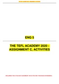 ENG 5 THE TEFL ACADEMY 2020 - ASSIGNMENT C&comma; ACTIVITIES GRADED A