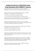 Anthem Test Review UPDATED Actual  Exam Questions and CORRECT Answers