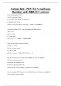 Anthem  Bundled Exam Questions and CORRECT Answers