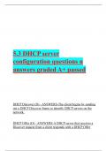 5&period;3 DHCP server configuration questions n answers graded A&plus; passed