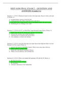 HIST 410N FINAL EXAM 2 &ndash; QUESTION AND ANSWERS &lpar;Graded A&rpar;