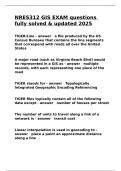 NRES312 GIS EXAM questions fully solved & updated 2025&period;
