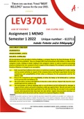 LEV3701 ASSIGNMENT 1 MEMO - SEMESTER 1 2022 - UNISA 