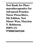 Test Bank for Pharmacotherapeutics for Advanced Practice Nurse Prescribers, 5th Edition, Teri Moser Woo, Marylou V. Robinson, ISBN-13: 9780803669260 
